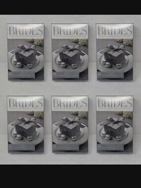 gartner studios BRIDES wedding favor box kit & gift tags set modern silver gray